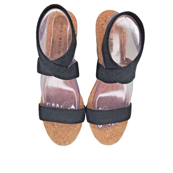 Lucky Brand Maxyne Platform Wedge Sandals Size 9.5 Slingback Cork Heel 12600 - Picture 3 of 10
